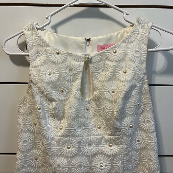 Lilly Pulitzer Nicci White Pinwheel Organza Pearl Dress - Picture 4 of 11